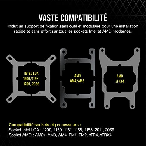 Corsair iCUE H100i ELITE CAPELLIX Water 75 CFM 240mm Black image