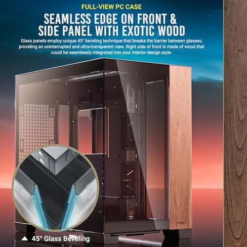 Antec C8 Wood ATX Full Tower Black / Brown with Tempered Glass Side Panel and USB 3.2 Gen 2 Type-C USB 3.2 Gen 1 Type-A image