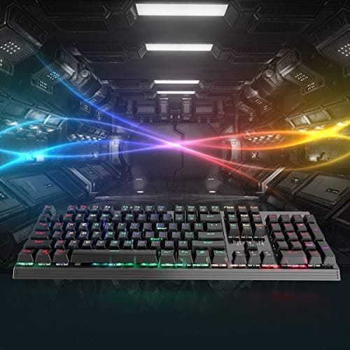 Redragon K570 PARTRYUSA RGB Backlit Mechanical Gaming Keyboard, Blue Switch, Gunmetal Solid Aluminum Base image