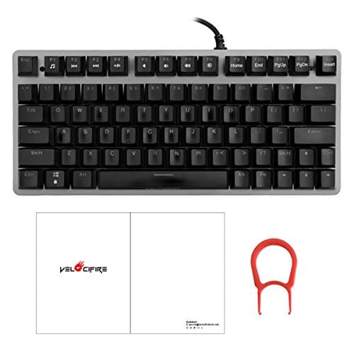 Velocifire Tenkeyless Mechanical Keyboard Mini, 78-Key Compact Ergonomic, Outemu Brown Switches Backlit and Double-Shot ABS Keycaps for Copywriter, Typist and Programmer image