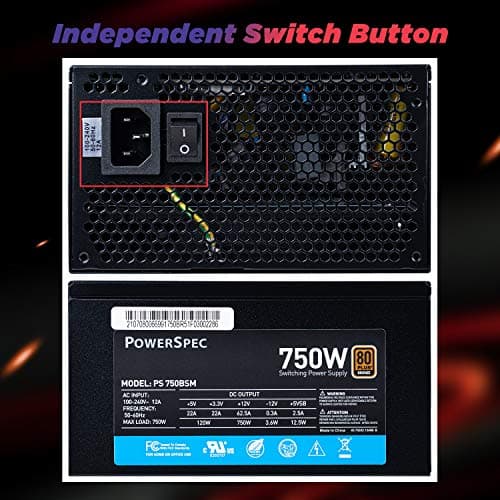 PowerSpec PS Black 750W Semi-Modular 80+ Bronze image