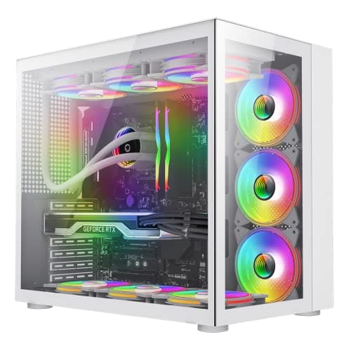 GameMax Infinity ATX Mid Tower White with Tempered Glass Side Panel and USB 3.2 Gen 1 Type-C USB 3.2 Gen 1 Type-A image