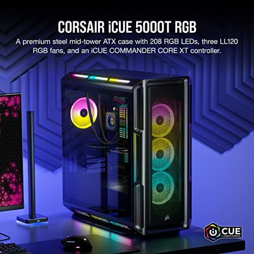 Corsair iCUE 5000T ATX Mid Tower RGB Tempered Glass Side Panel image