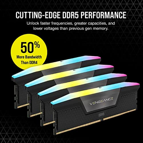 Corsair Vengeance RGB Black / Gray DDR5-6200 CL32 64GB (4x16GB) image
