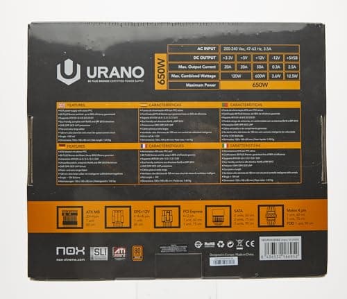 NOX URANO VX Black / Orange 650W Non-Modular 80+ Bronze Certified image