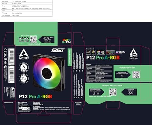 ARCTIC P12 Pro 120mm Black A-RGB PWM 77 CFM image