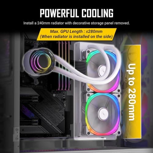 Antec NX416L ATX Mid Tower White Tempered Glass Side Panel image