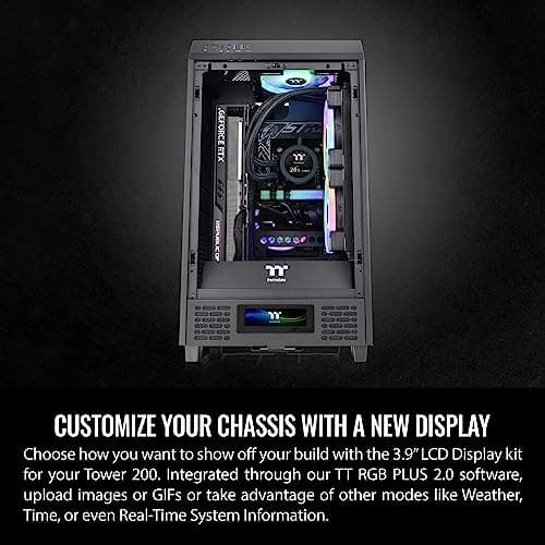 Thermaltake The Tower 200 Mini-ITX Tower Black with Tempered Glass Side Panel and USB 3.2 Gen 2 Type-C image