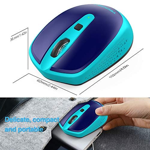 TECKNET Omni Small Portable 2.4G Wireless Optical Mouse with USB Nano Receiver for Laptop Computer, 18 Month Battery Life, 3 Adjustable DPI Levels: 2000/1500/1000 DPI image