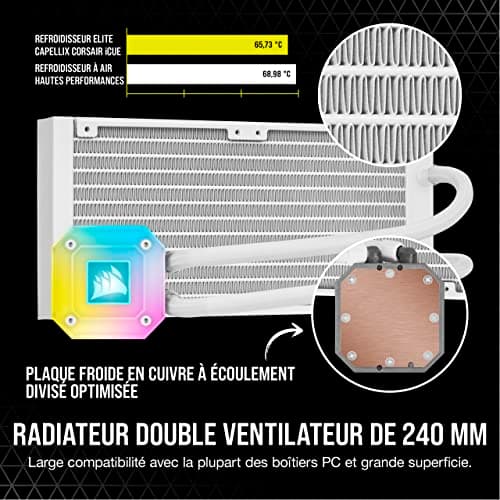 Corsair iCUE H100i ELITE CAPELLIX Water 240mm 75 CFM image