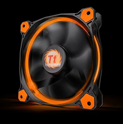 Thermaltake Riing 140mm 51.15 CFM Orange LED Black / Orange 1-Pack image
