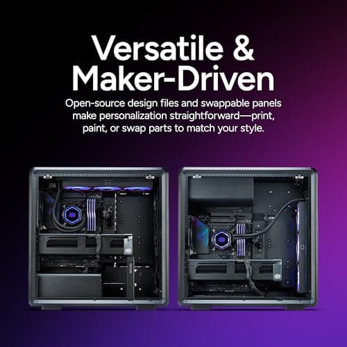 Cooler Master MasterFrame 600 ATX Mid Tower Black with Tempered Glass Side Panel and USB 3.2 Gen 2x2 Type-C USB 3.2 Gen 1 Type-A image