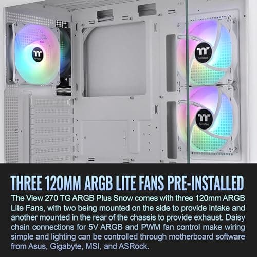 Thermaltake View 270 Plus ATX Mid Tower White Tempered Glass ARGB image