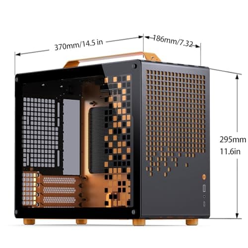 Jonsbo Jonsplus Z20 Micro ATX Desktop Orange / Black with Tempered Glass Side Panel and USB 3.2 Gen 2 Type-C, USB 3.2 Gen 1 Type-A image