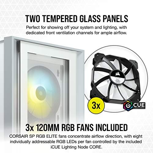 Corsair iCUE 4000X RGB ATX Mid Tower White Tempered Glass image