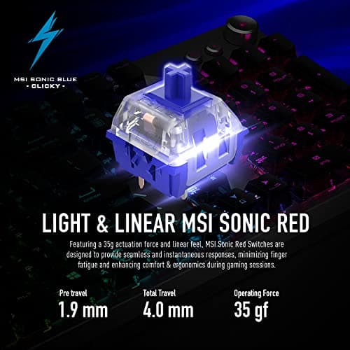 MSI VIGOR GK71 Sonic Blue RGB Wired Gaming Keyboard image