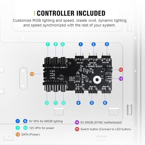 Vetroo AL600 ATX Mid Tower White Tempered Glass image