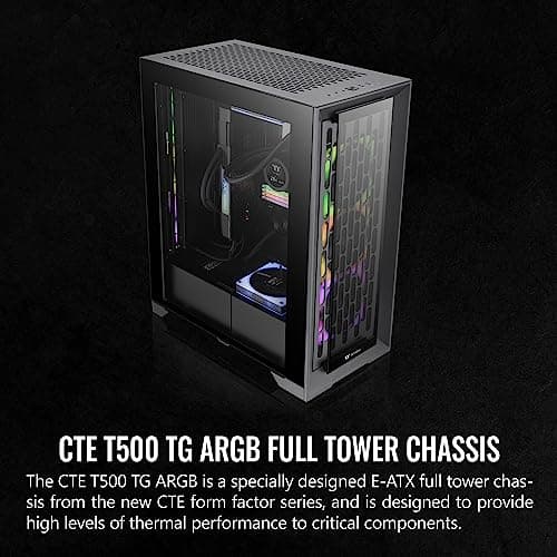 Thermaltake CTE T500 ATX Full Tower Black Tempered Glass USB 3.2 Gen 2 Type-C USB 3.2 Gen 1 Type-A image