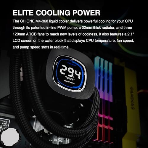 GAMDIAS CHIONE M4-360 Water 360mm 69.01 CFM Black image