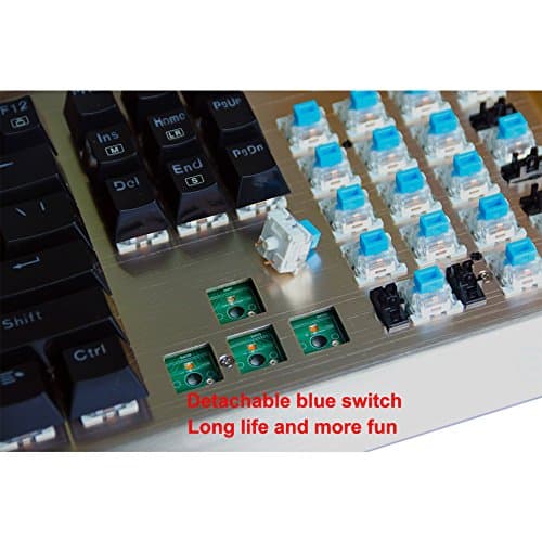 E-Element K-9999 Mechanical Gaming Keyboard, Multicolor LED Backlit USB Wired with Blue Switches,104 Keys No Conflict, Camouflage image