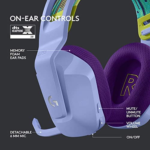 Logitech G733 Gaming Headset Closed-Back Purple image