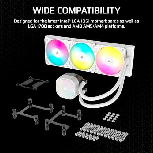 Corsair NAUTILUS Water 360mm RS ARGB 74.37 CFM White image