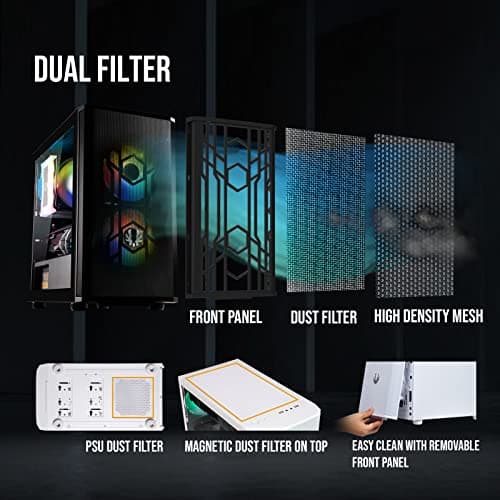 BitFenix Nova Mesh M ARGB MicroATX Mini Tower Black Tempered Glass Side Panel image