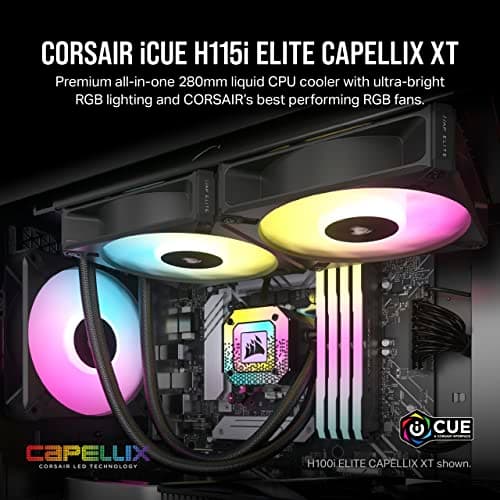 Corsair iCUE H115i ELITE CAPELLIX XT Water 280mm 89 CFM Black image