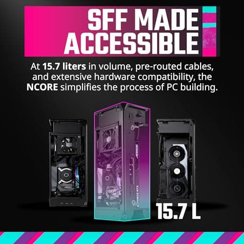 Cooler Master NCORE 100 MAX Mini-ITX Tower Silver Mesh Side Panel, 850W Power Supply image