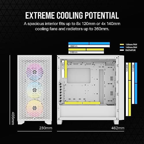 Corsair 3000D ATX Mid Tower White RGB AIRFLOW Tempered Glass image