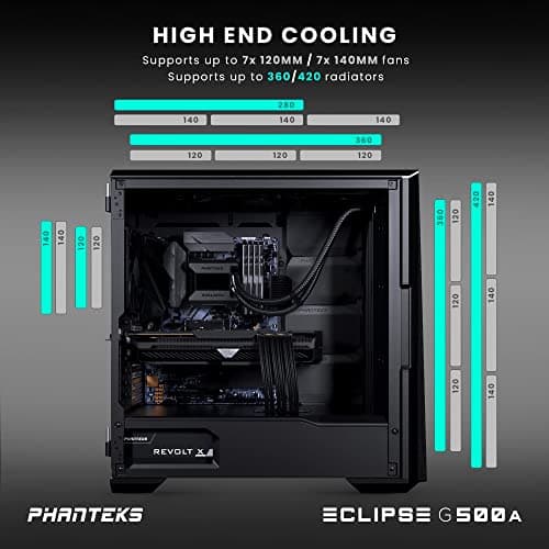 Phanteks ECLIPSE G500A Performance ATX Mid Tower Black Tempered Glass Side Panel image
