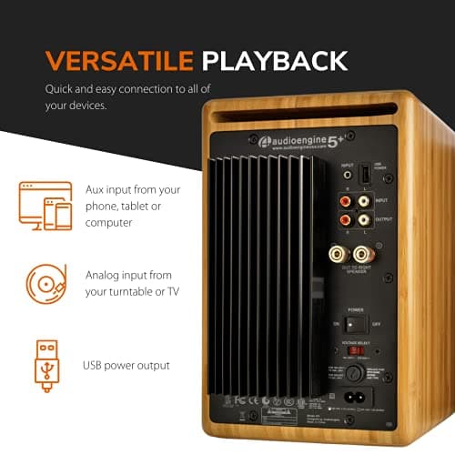 Audioengine A5+ Bamboo 2.0 150 W Bookshelf Speakers image