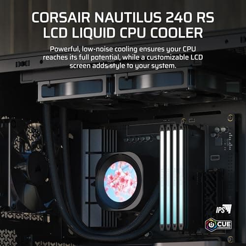 Corsair NAUTILUS 240 RS LCD Water 240mm 72.8 CFM Black image