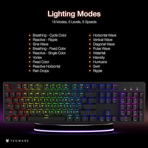 Tecware Phantom 104 RGB Wired Outemu Blue Mechanical Gaming Keyboard image