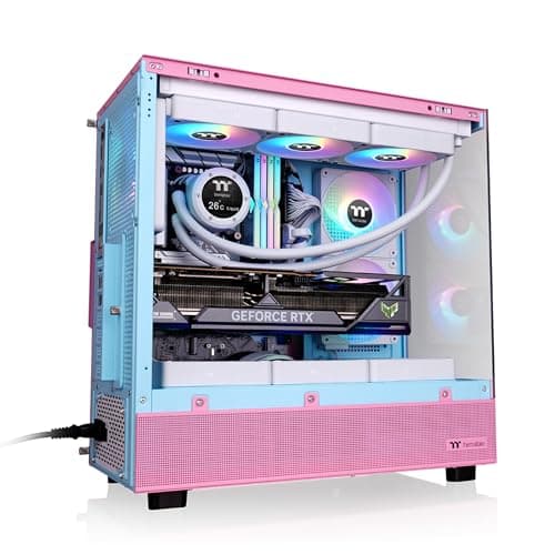 Thermaltake View 270 Plus ATX Mid Tower Pink / Blue Tempered Glass ARGB image