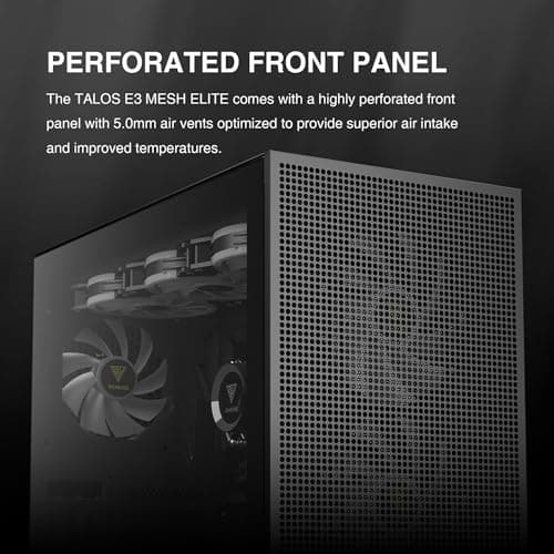 GAMDIAS TALOS E3 MESH ELITE ATX Mid Tower Black Tempered Glass image