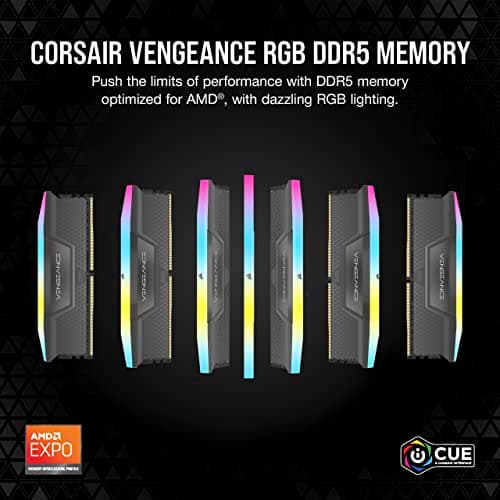 Corsair Vengeance RGB Black / Gray DDR5-5600 CL40 32GB (2x16GB) image