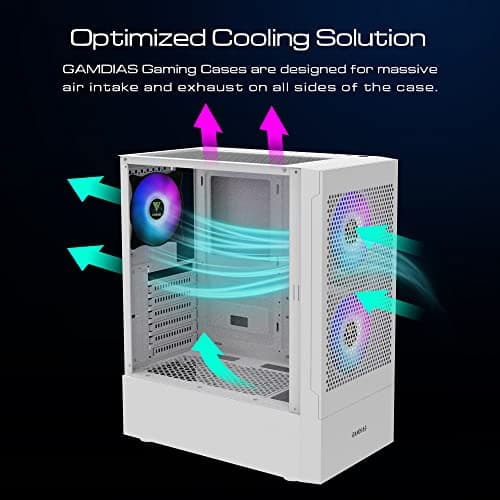 GAMDIAS TALOS E3 MESH ATX Mid Tower White Tempered Glass image