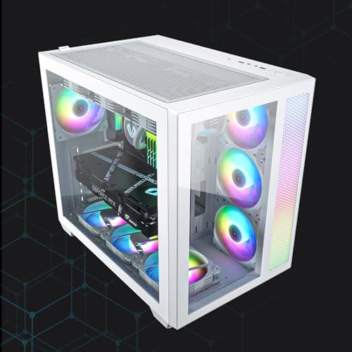 Vetroo AL700 ATX Mid Tower White Tempered Glass image