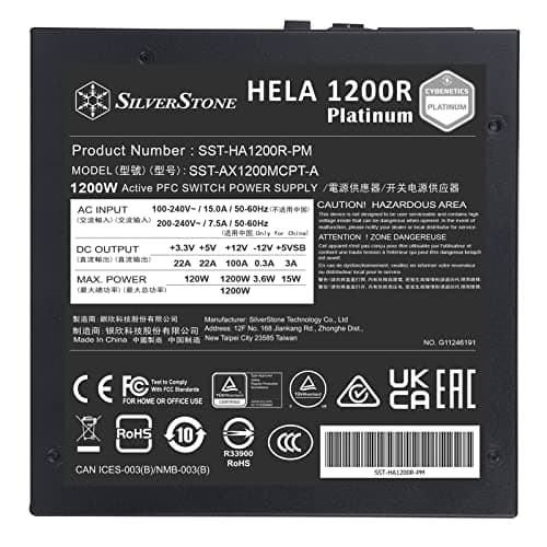 Silverstone HELA 1200R Black 1200W Fully Modular 80+ Platinum image