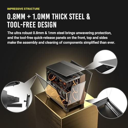 Antec C8 Wood ATX Full Tower Black / Brown with Tempered Glass Side Panel and USB 3.2 Gen 2 Type-C USB 3.2 Gen 1 Type-A image