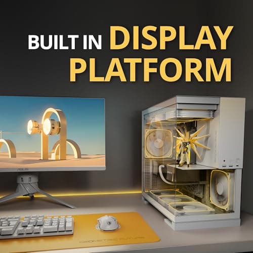 Geometric Future Model 5 ATX Mid Tower White Tempered Glass Side Panel Vent Fanless USB 3.2 Gen 2x2 Type-C USB 3.2 Gen 1 Type-A image