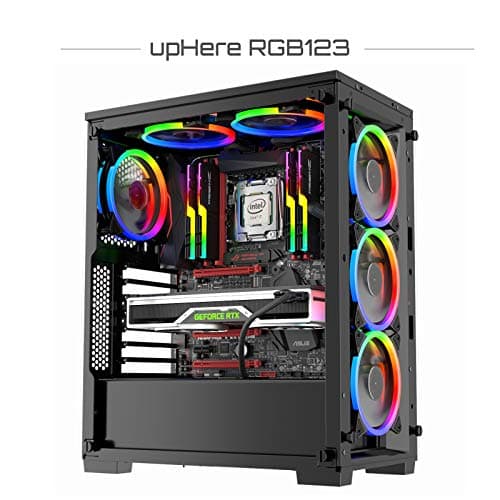 RGB Case Fans 3 Pack, GIM 3In1 Kit LED(366 Modes with Controller and Remote) PC Computer Case 120mm Fan RGB, Reinforced Quiet Fan Blade Design, Adjustable Colorful Cooling Cooler image