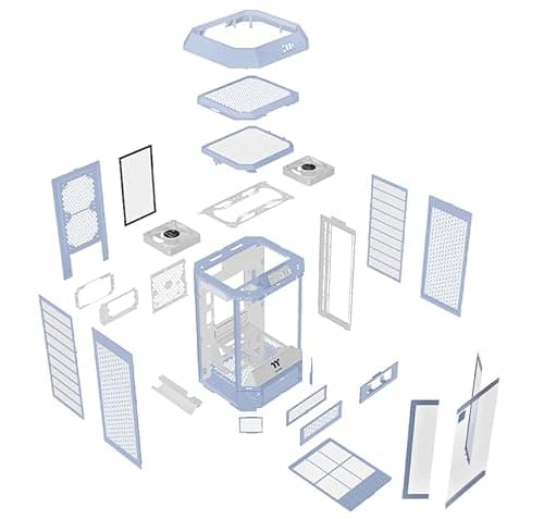 Thermaltake The Tower 250 Mini-ITX Tower Blue / White Tempered Glass Side Panel, USB 3.2 Gen 2 Type-C, USB 3.2 Gen 1 Type-A image