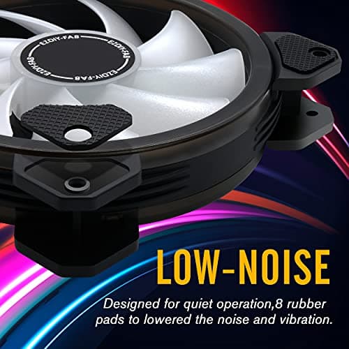 EZDIY-FAB 120mm RGB LED Case Fan for PC Cases, CPU Cooling Fan, Water Cooling Fan, Addressable RGB Case Fan with Controller- 5 Pack image