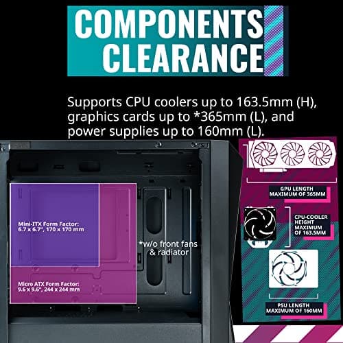 Cooler Master CMP 320 Micro ATX Mid Tower Black Tempered Glass Side Panel image