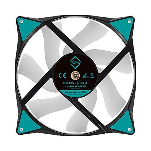Iceberg Thermal IceGALE 140mm Black / Teal ARGB PWM 96 CFM 2-Pack image