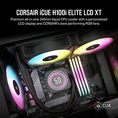 Corsair iCUE H100i ELITE LCD XT Water 240mm Black image