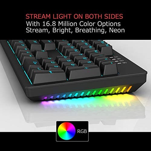 E-YOOSO Mechanical Keyboard Wired Gaming Keyboard with Blue Switches LED Backlit, 104 Keys N-Key Rollover Anti-Ghosting Computer Keyboard for PC Desktop Gamers, Black image