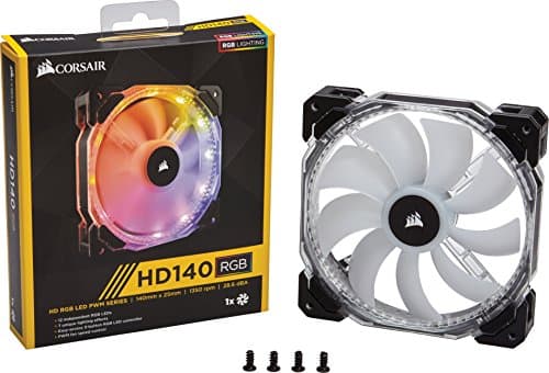Corsair HD140 140mm RGB PWM 74 CFM Black / White 1-Pack image
